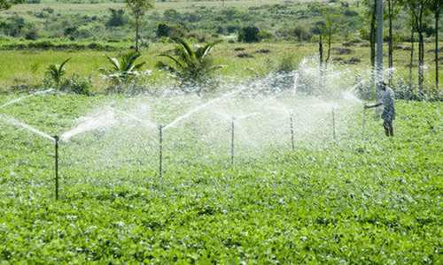 How can sprinkler irrigation system help increase crop yield
